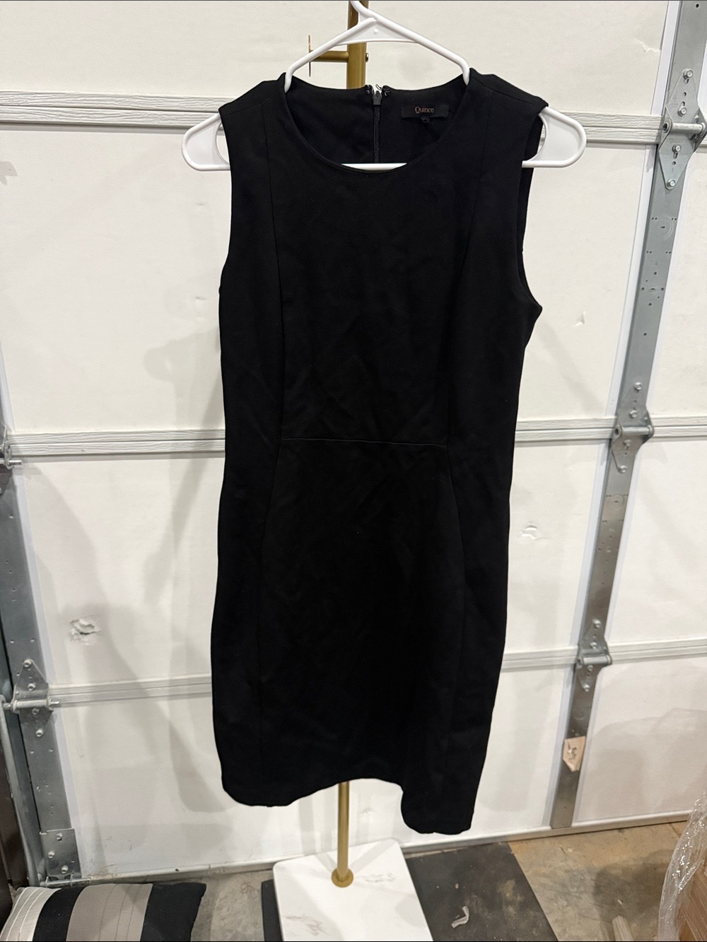 Quince Black Sleeveless Shift Mini Dress